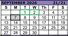 District School Academic Calendar for Reedville Elementary School for September 2026