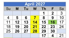 District School Academic Calendar for Stone Elementary for April 2027