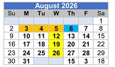 District School Academic Calendar for Stone Elementary for August 2026