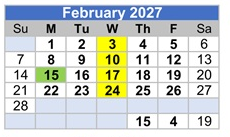 District School Academic Calendar for Stone Elementary for February 2027