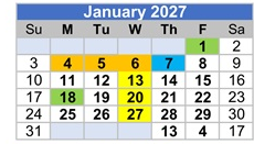 District School Academic Calendar for Stone Elementary for January 2027