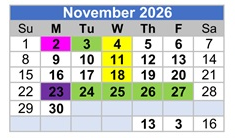 District School Academic Calendar for Stone Elementary for November 2026