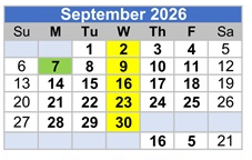 District School Academic Calendar for Stone Elementary for September 2026