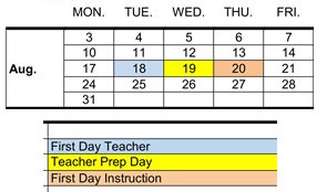 District School Academic Calendar for Hueneme Elementary for August 2026