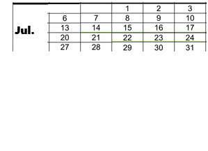 District School Academic Calendar for Hueneme Elementary for July 2026