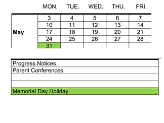 District School Academic Calendar for Hueneme Elementary for May 2027