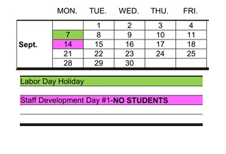 District School Academic Calendar for Hueneme Elementary for September 2026