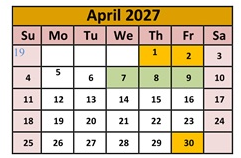 District School Academic Calendar for Orovada School for April 2027