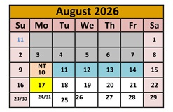 District School Academic Calendar for Orovada School for August 2026