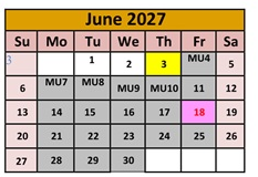 District School Academic Calendar for Orovada School for June 2027