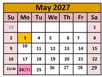 District School Academic Calendar for Orovada School for May 2027
