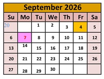 District School Academic Calendar for Orovada School for September 2026
