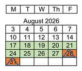 District School Academic Calendar for Dwyer (ethel) Middle for August 2026
