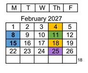 District School Academic Calendar for Dwyer (ethel) Middle for February 2027