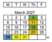 District School Academic Calendar for Dwyer (ethel) Middle for March 2027