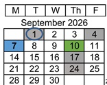 District School Academic Calendar for Dwyer (ethel) Middle for September 2026