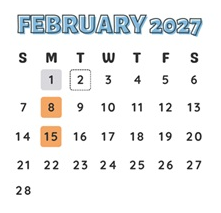 District School Academic Calendar for Fountain Valley High for February 2027