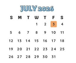 District School Academic Calendar for Fountain Valley High for July 2026