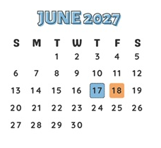 District School Academic Calendar for Fountain Valley High for June 2027