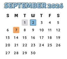 District School Academic Calendar for Fountain Valley High for September 2026