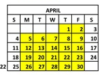 District School Academic Calendar for Community Intensive Treatment Youth for April 2027