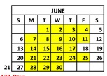 District School Academic Calendar for Community Intensive Treatment Youth for June 2027