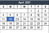 District School Academic Calendar for Bell Manor Elementary for April 2027