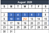 District School Academic Calendar for Bell Manor Elementary for August 2026