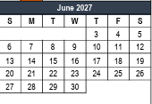District School Academic Calendar for Bell Manor Elementary for June 2027