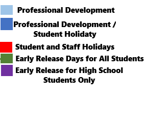 District School Academic Calendar Legend for Bell Manor Elementary