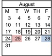 District School Academic Calendar for Longfellow Elementary School for August 2026