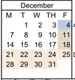 District School Academic Calendar for Longfellow Elementary School for December 2026
