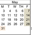 District School Academic Calendar for Longfellow Elementary School for May 2027