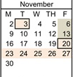 District School Academic Calendar for Longfellow Elementary School for November 2026