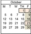 District School Academic Calendar for Longfellow Elementary School for October 2026