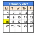 District School Academic Calendar for Epsilon for February 2027