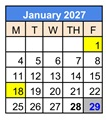 District School Academic Calendar for Epsilon for January 2027