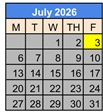 District School Academic Calendar for Epsilon for July 2026