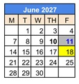 District School Academic Calendar for Epsilon for June 2027