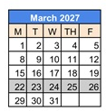 District School Academic Calendar for Epsilon for March 2027