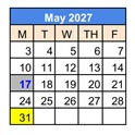 District School Academic Calendar for Epsilon for May 2027