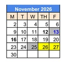 District School Academic Calendar for Epsilon for November 2026