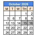 District School Academic Calendar for Epsilon for October 2026