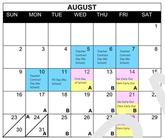 District School Academic Calendar for Cedar City Middle for August 2026