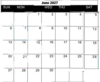 District School Academic Calendar for Cedar City Middle for June 2027
