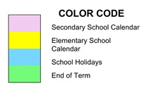 District School Academic Calendar Legend for Cedar City Middle