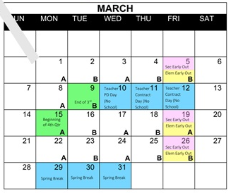 District School Academic Calendar for Cedar City Middle for March 2027
