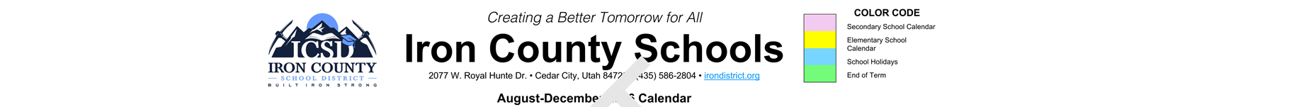 District School Academic Calendar for Cedar City Middle