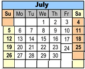 District School Academic Calendar for West Jackson Learning Center for July 2026
