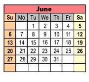 District School Academic Calendar for West Jackson Learning Center for June 2027